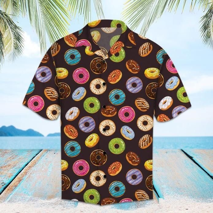 Felacia [Hawaii Shirt] Sweet Doughnut Tropical Unisex Hawaiian Aloha Shirts-ZX1130